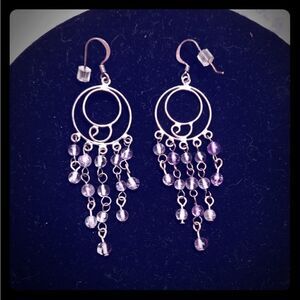 2 for $20 Beaded Silver Chandelier Earrings
